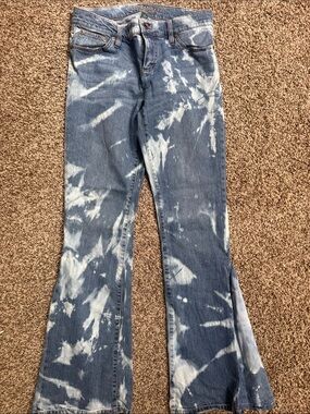 Ralph Lauren Blue Tie-Dye Flare Jeans